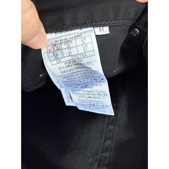 NWT GUESS mens slim tapered pants splatter stretch jeans black denim distressed - Picture 8 of 10